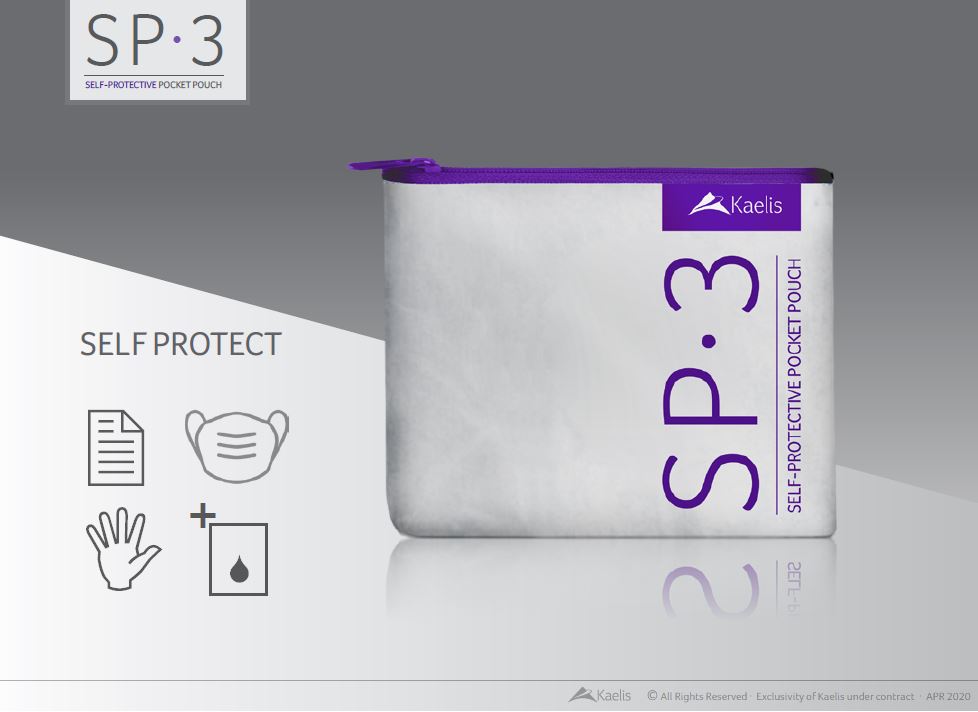 Self-Protective Pocket Pouch (SP·3) includes Personal Protective Equipment (PPE) such as mask, gloves, hand sanitiser and alcohol wipes.