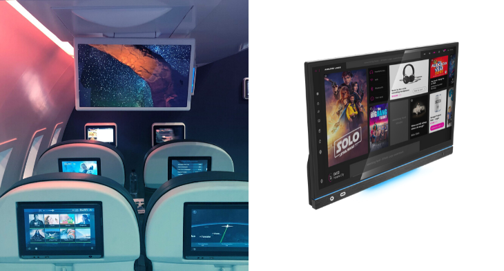 Burrana RISE IFE platform - seatback and overhead HD screens