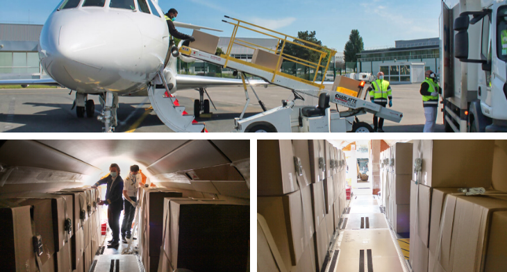 Dassault Falcon Service (DFS), a Dassault Aviation subsidiary based in Paris-Le Bourget, has completed the conversion of a Falcon 900B from passenger configuration to full cargo in record time.