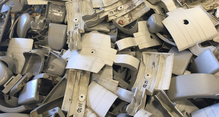 Aircraft plastic parts for recycling