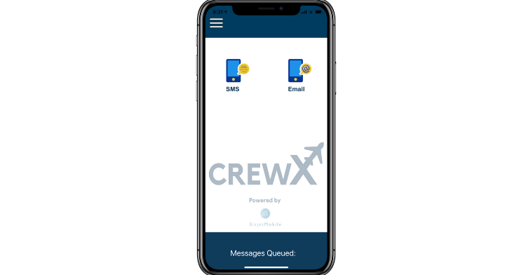 BizJetMobile's CREWX messaging platform