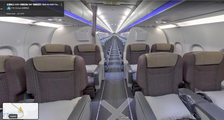 VR tour of EVA Air cabin