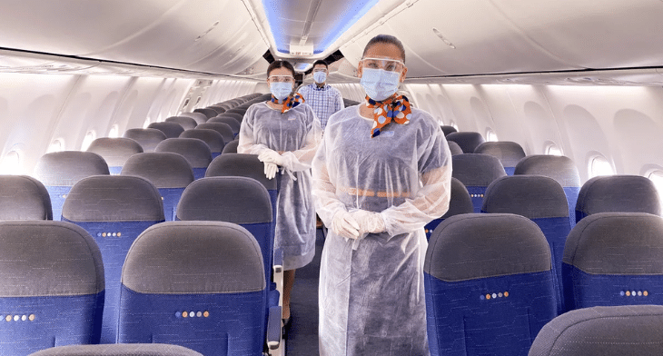 flydubai crew in PPE