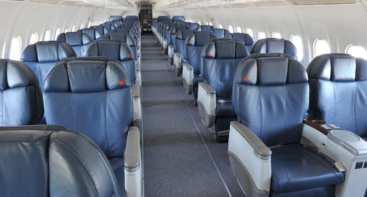 Air Canada Jetz all business-class interior