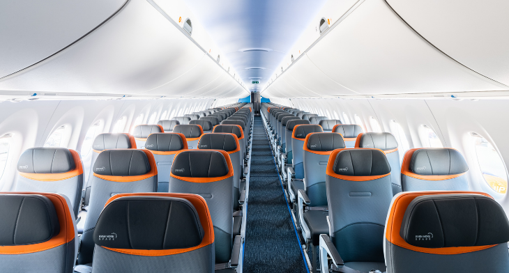 JetBlue's new A220-300 features There are six rows of ‘Even More Space’ seating,