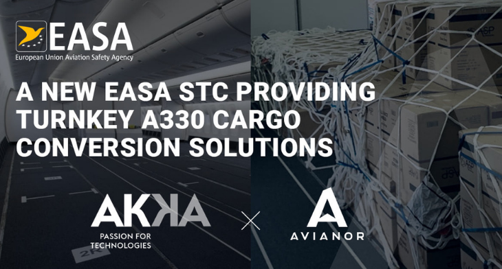 AKKA and Avianor have secured an EASA STC for A330 cargo conversions