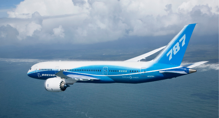 Boeing 787 in lfight