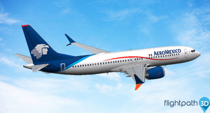 AeroMexico is one of over 70 aircraft flying withFlightPath3D