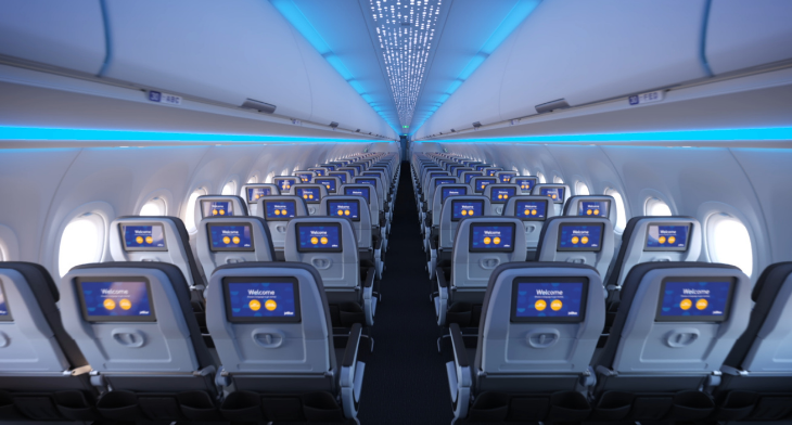 Passengers flying on JetBlue's new A321LR will be able to watch live sports in-flight