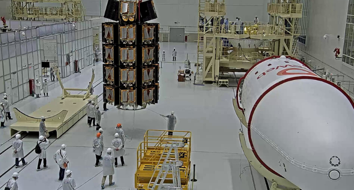 OneWeb spacecraft launch preparation