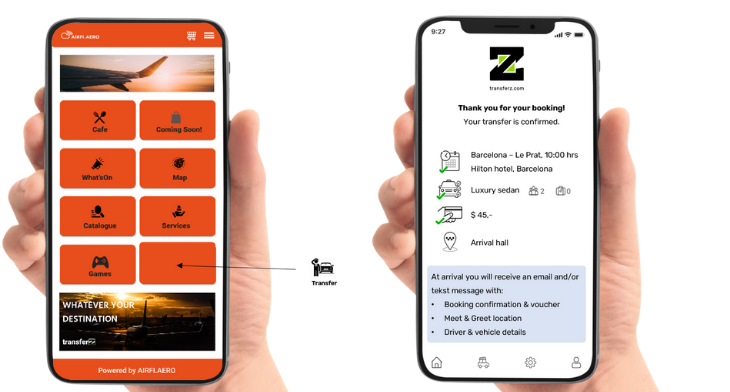 AirFi will develop an API and software developer kit that integrates the Transferz taxi booking engine into its airline customers' wireless IFE platforms, providing carriers with new ancillary revenue opportunities.
