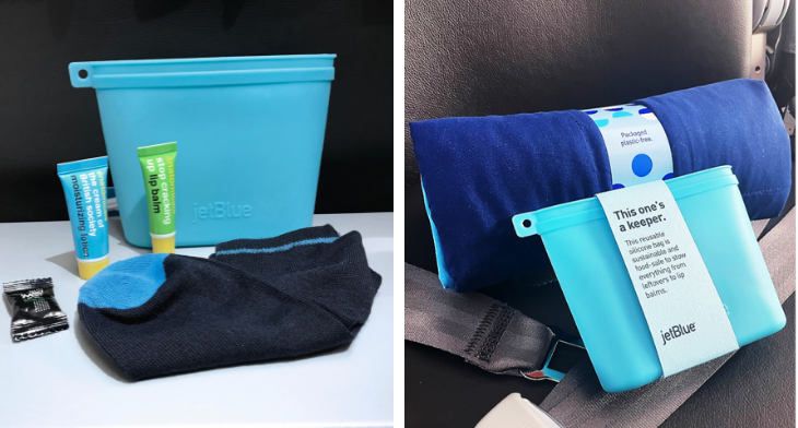The kits will include a selection of inflight necessities, as well as two-tone athletic socks made from 100% recycled PET fabrics, part of FORMIA’s recently launched sustainability initiative.