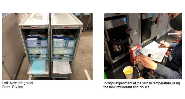 ANA is trialling a new refrigerant, Fujiyama18 to cool its F&B services on domestic flights