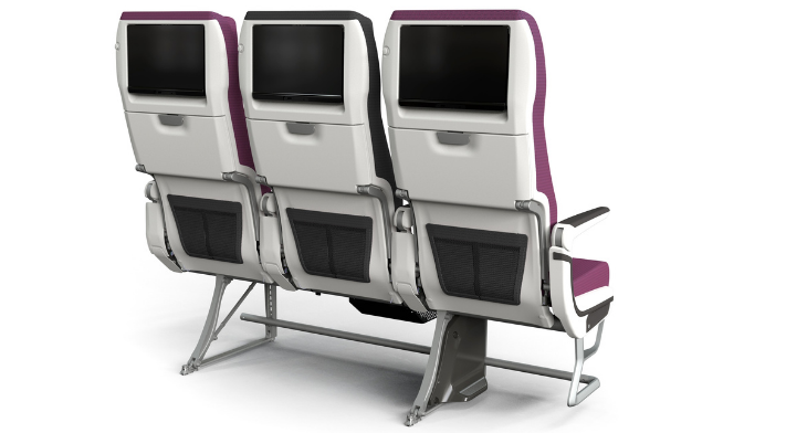 Rendering of Qatar's new CL3810 economy class seating - rear
