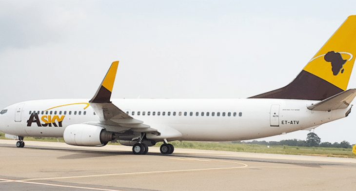 Pan African airline ASKY, Boeing 737 New Generation aircraft.