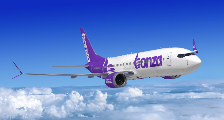 Bonza aircraft on sky