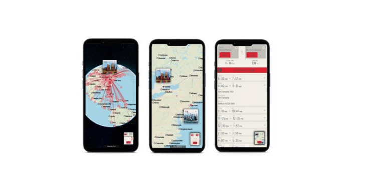 Air Canada route map app