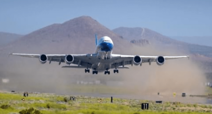 Global Airlines' first A380 completes flight from Mojave to Glasgow Prestwick Airport